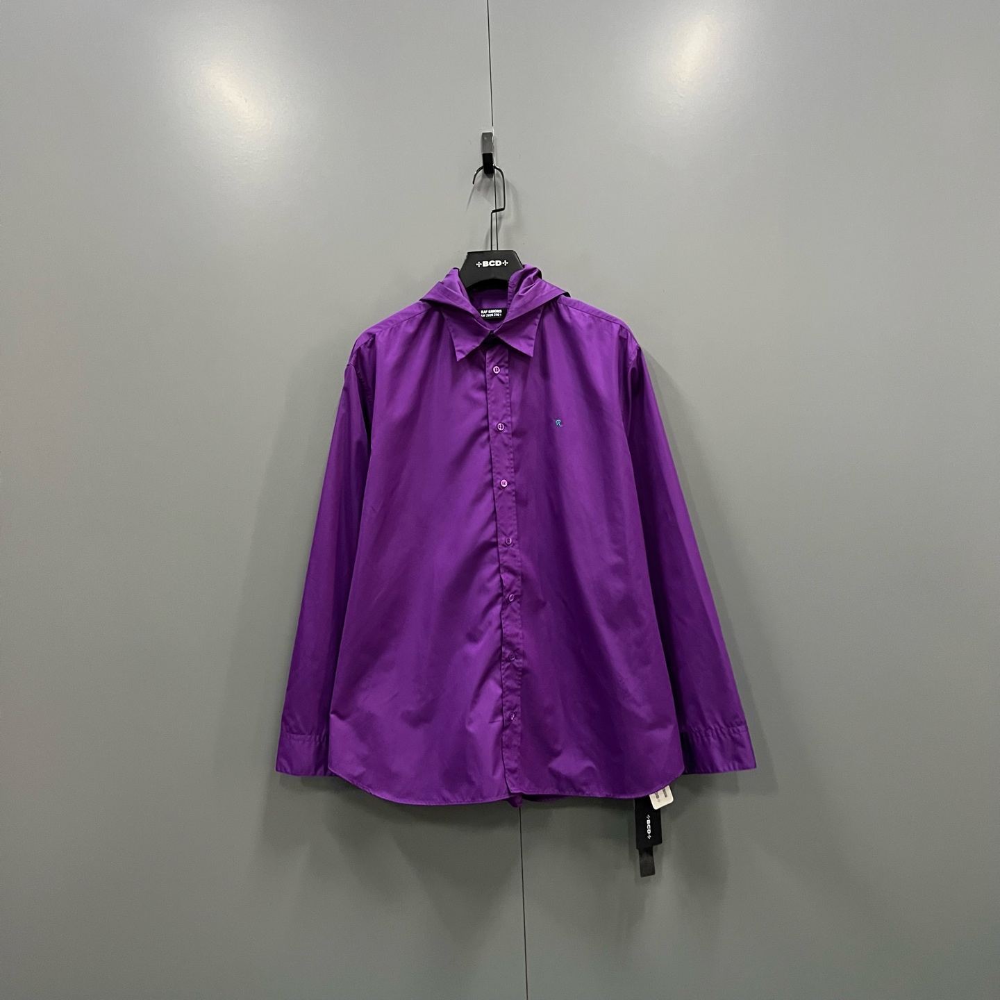99新 maje jp1230 RAF SIMONS 紫色刺绣小logo衬衫 48码 000920