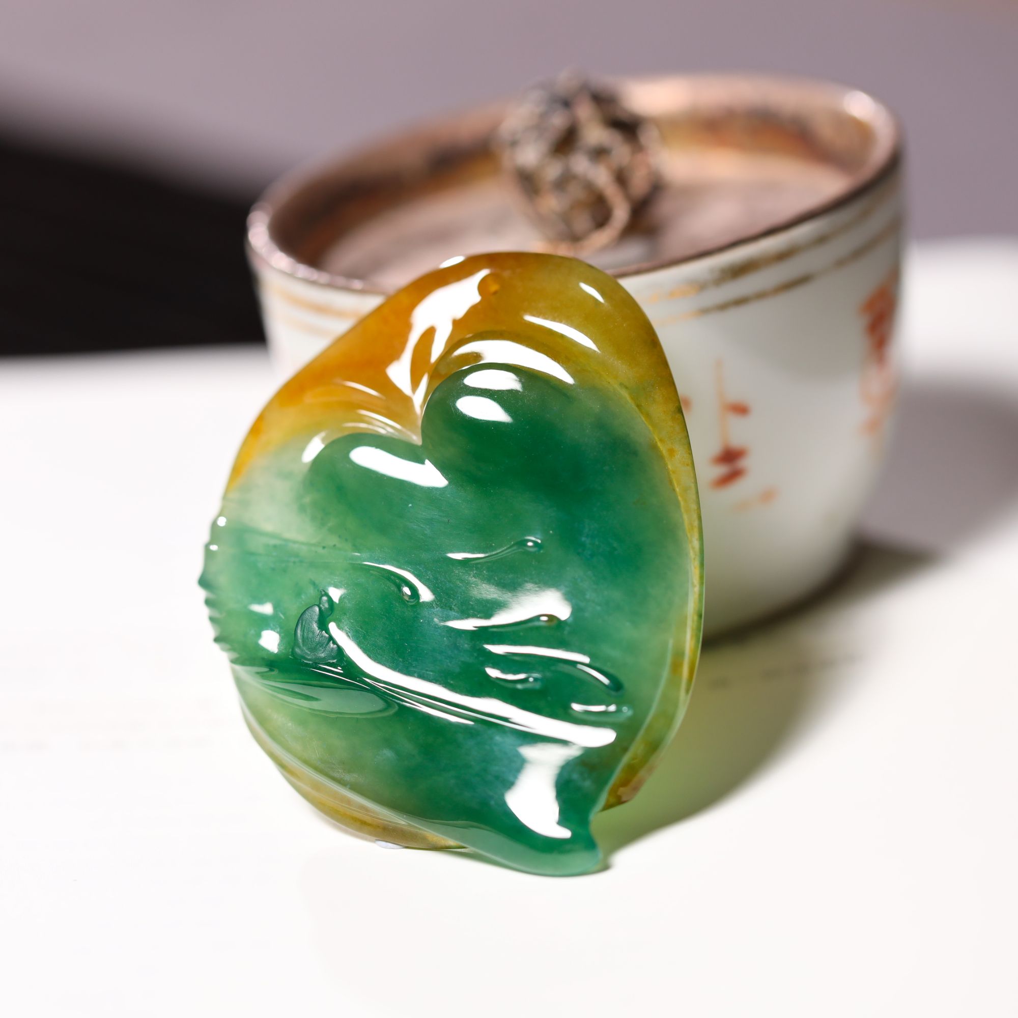 【庄家】万象玄奘之旅|弘法 冰种双彩翡翠挂件尺寸：65-55.7-10.4mm