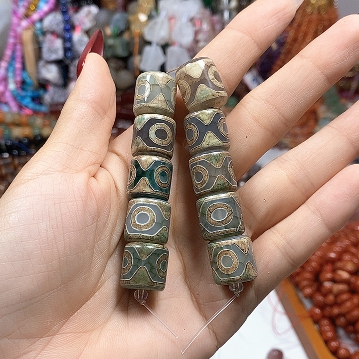 玛瑙/玉髓未镶嵌珠宝半成品玛瑙天珠卡14mm20颗