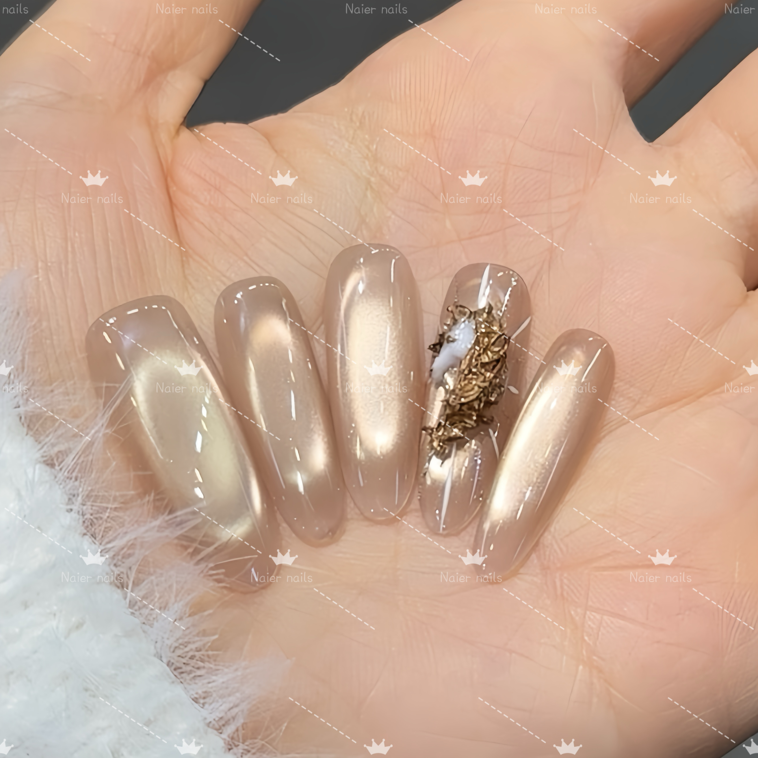 冰透独角兽-Naier 奈儿轻奢高定美甲14片装