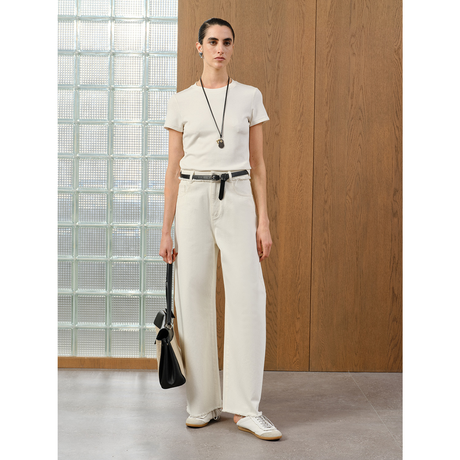 MARIUS气质博主佰搭重工水洗弯刀型毛边土耳其BOSSA直筒牛仔裤