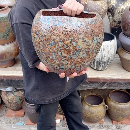 紫砂花盆高度23口径20