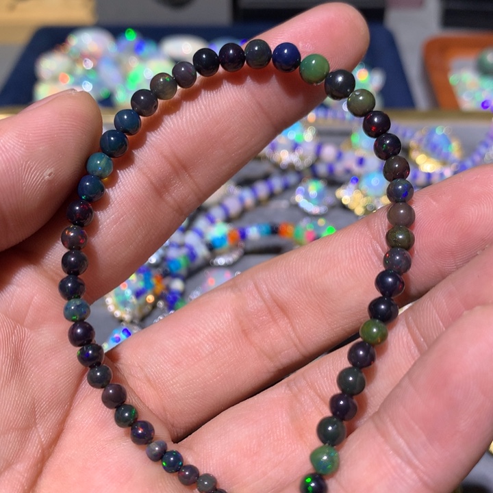 欧泊银S925镶嵌欧泊手链