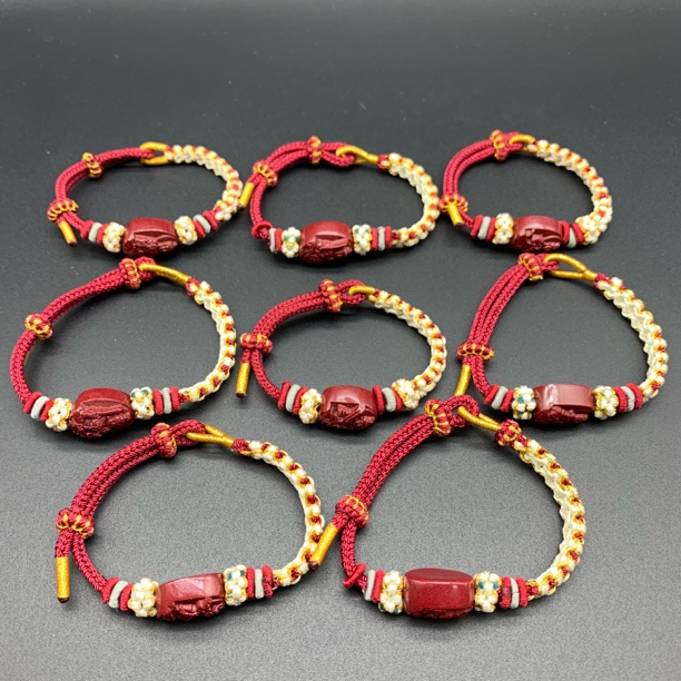 含辰砂工艺品高含量紫金砂守护佛【桃花结】设计款手绳