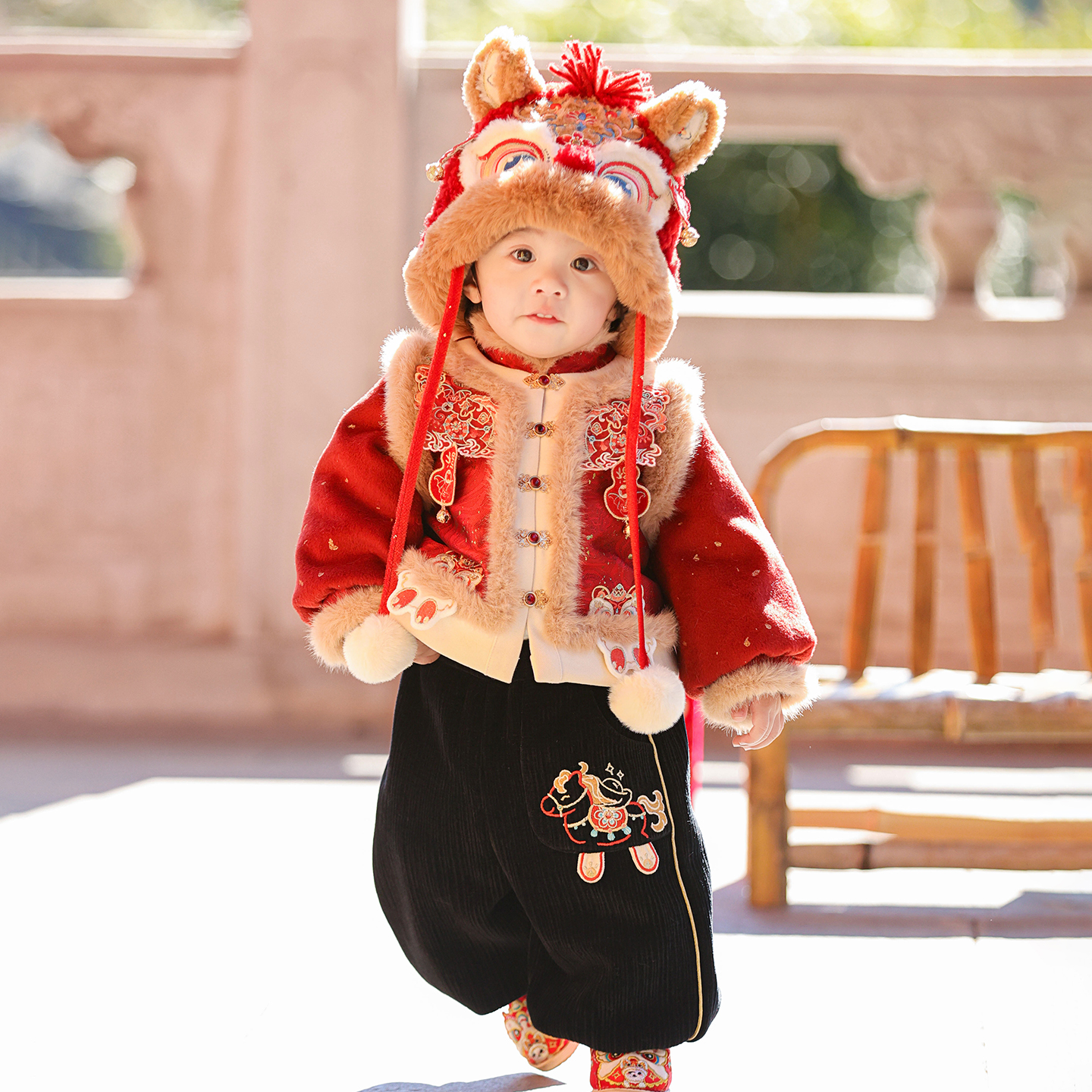 古月家.福驹 男童汉服冬儿童拜年服男宝宝周岁礼服抓周服男孩唐装