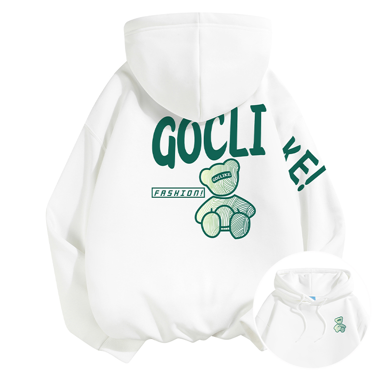 Aloxadoer美式高街印花连帽卫衣男女秋季重磅加绒hoodie外套