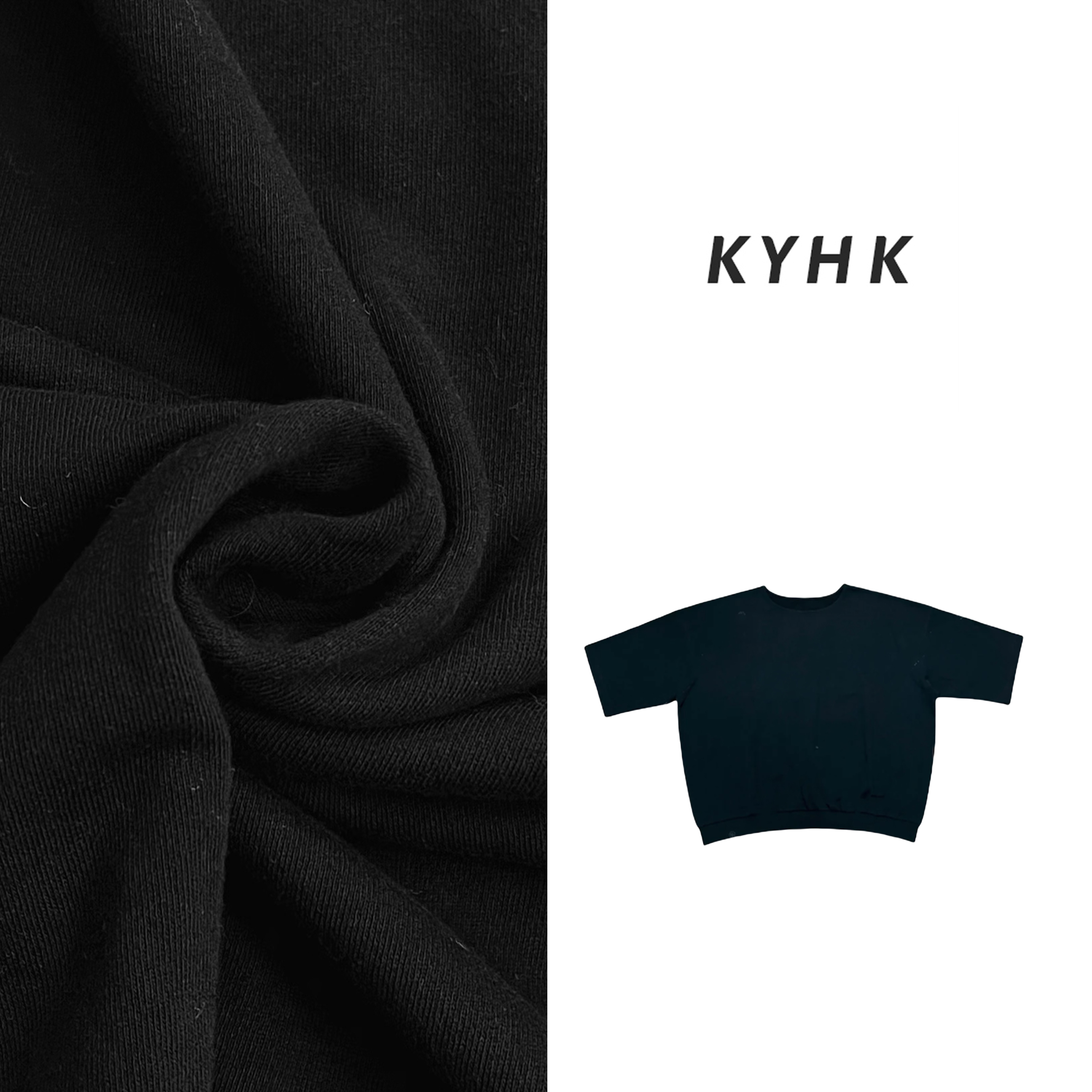 KYHK简约纯色棉质圆领半袖四季卫衣百搭241053百搭