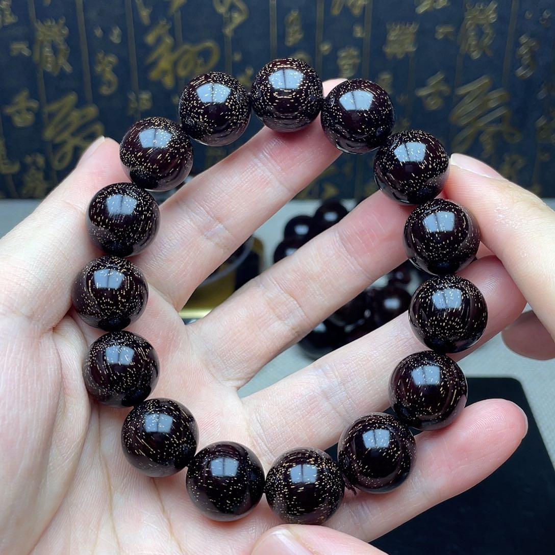 檀香紫檀（小叶紫檀）1.5 15颗 高油密满金星