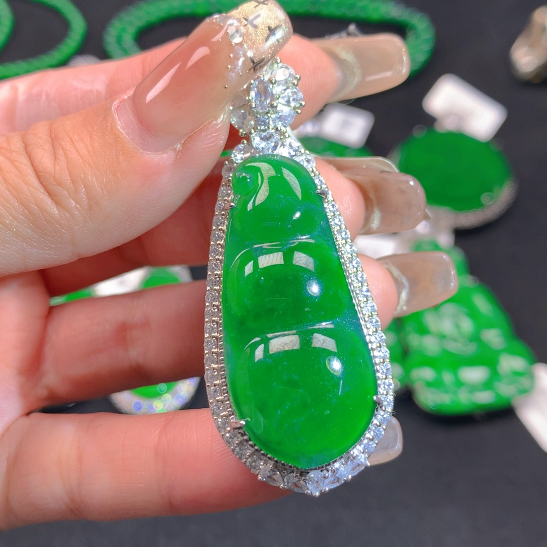 翡翠颈饰银S925镶嵌1111111111