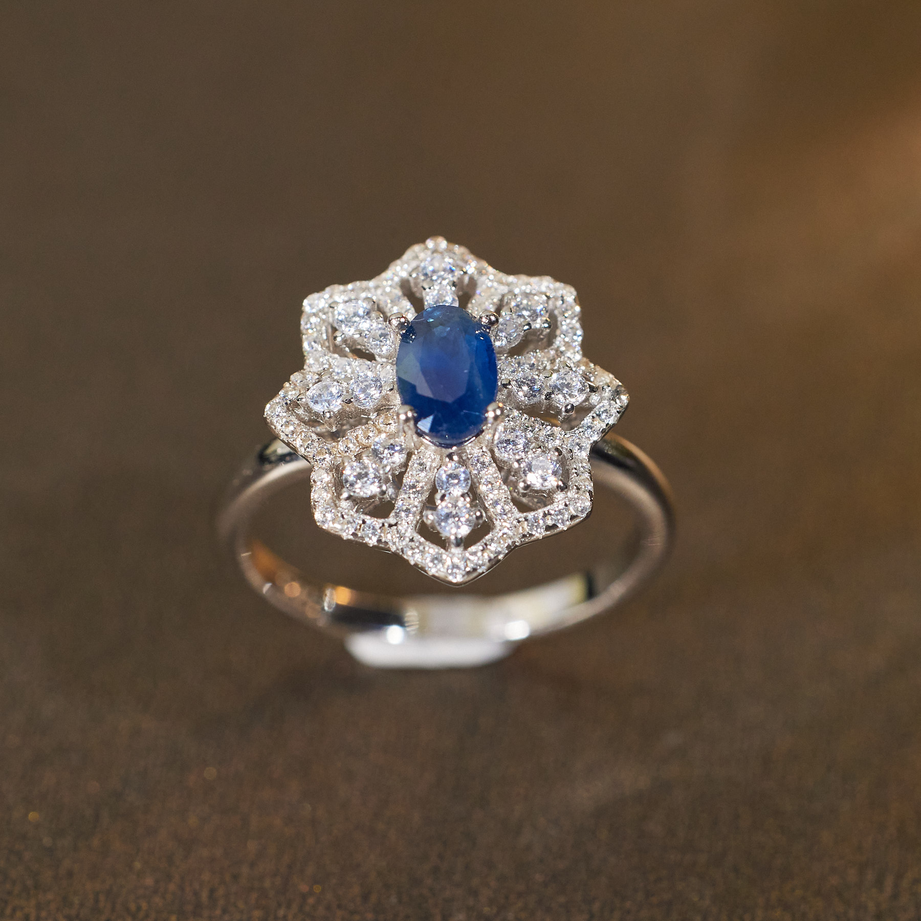 【歪歪】*蓝宝石戒指*925镶嵌W9402