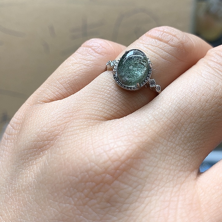 水晶水晶戒指银S925镶嵌