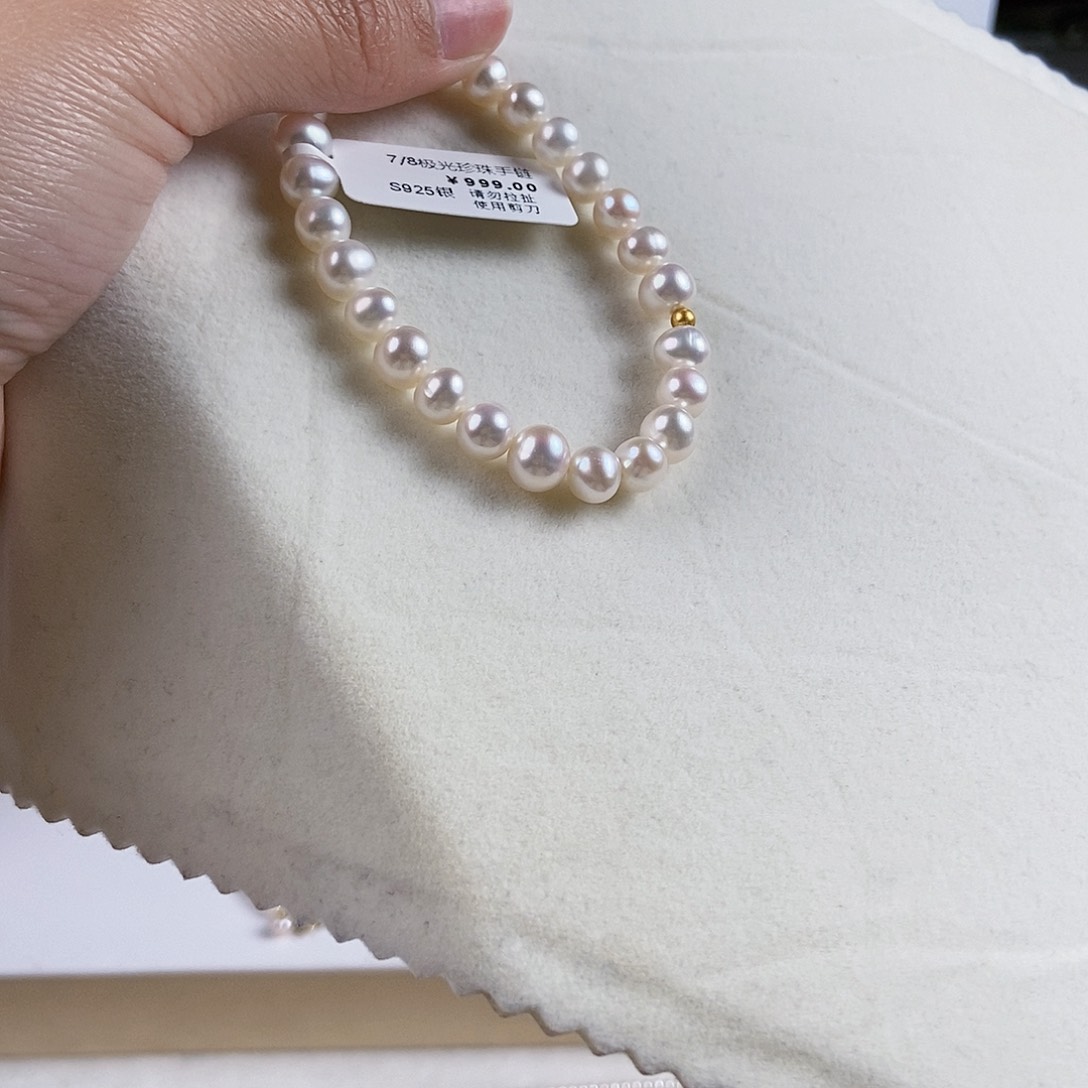 淡水珍珠手绳银S925镶嵌