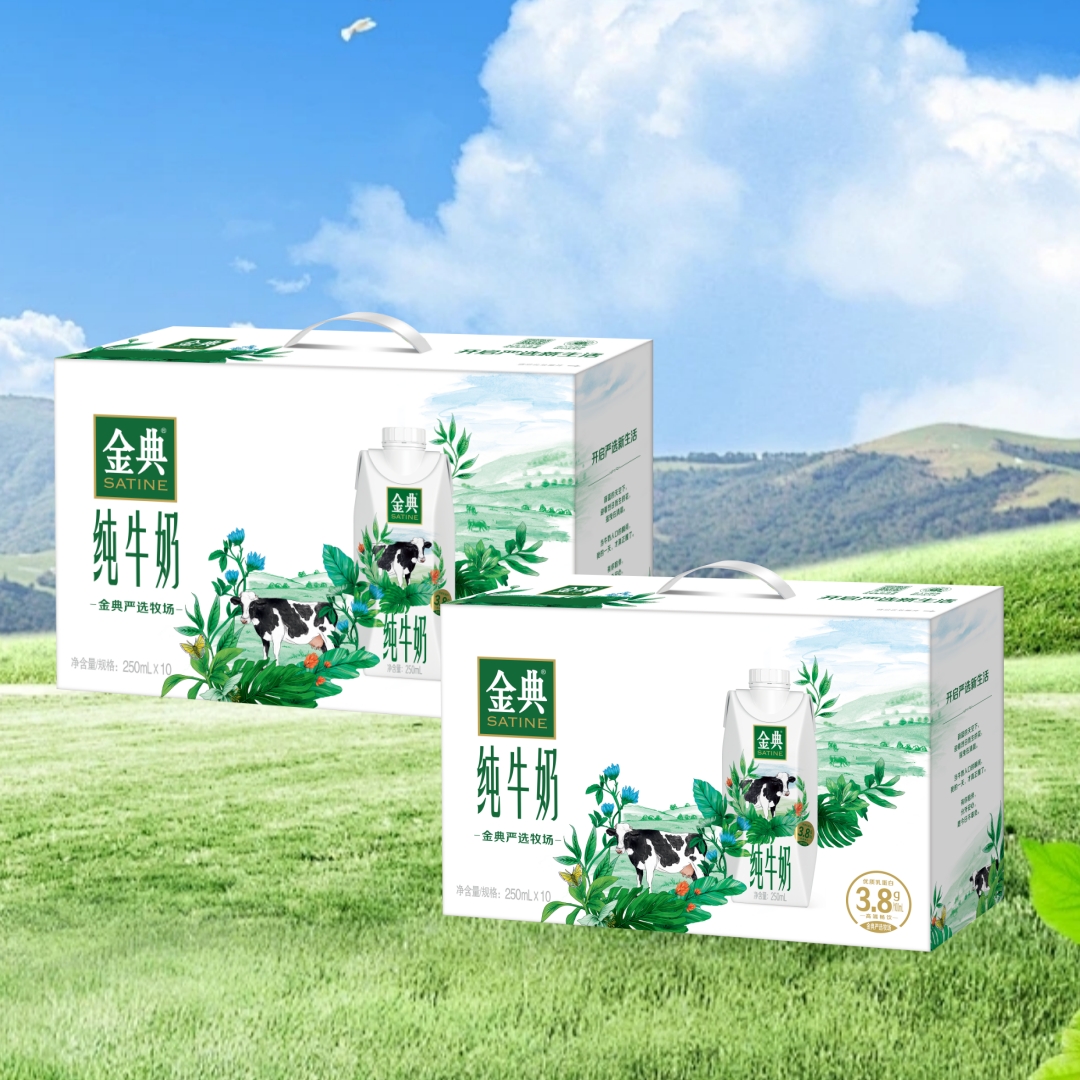 2箱8月份纯牛奶梦幻盖250ml*10瓶