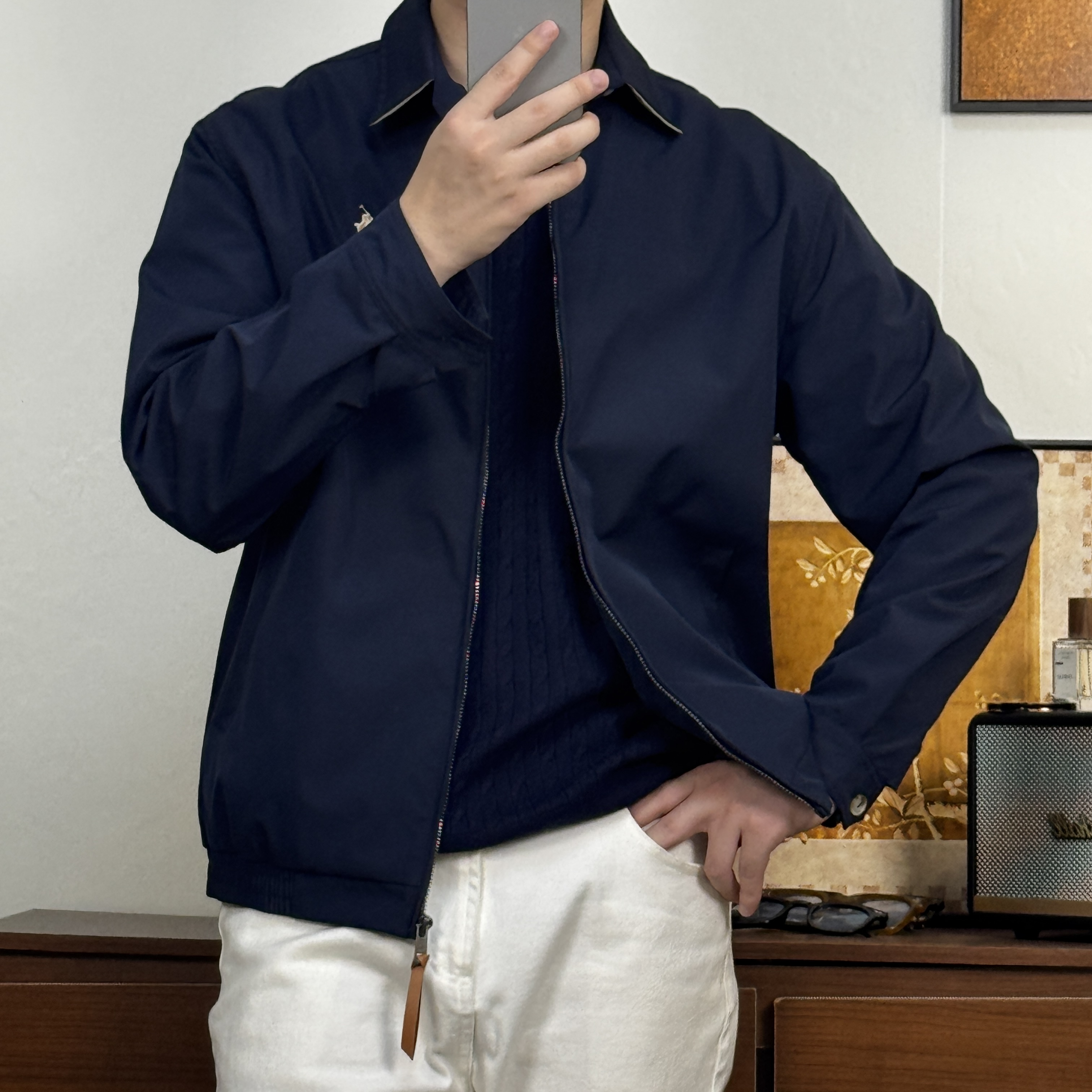 【翻领款】25新款小马刺绣行政夹克休闲百搭商务男春秋上衣