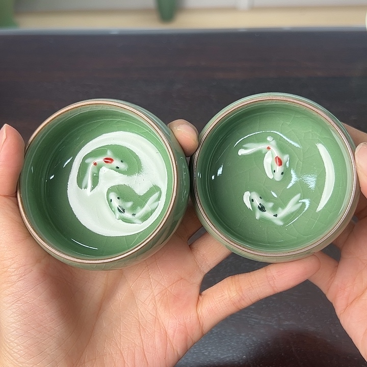 龙泉云间青瓷小米茶器