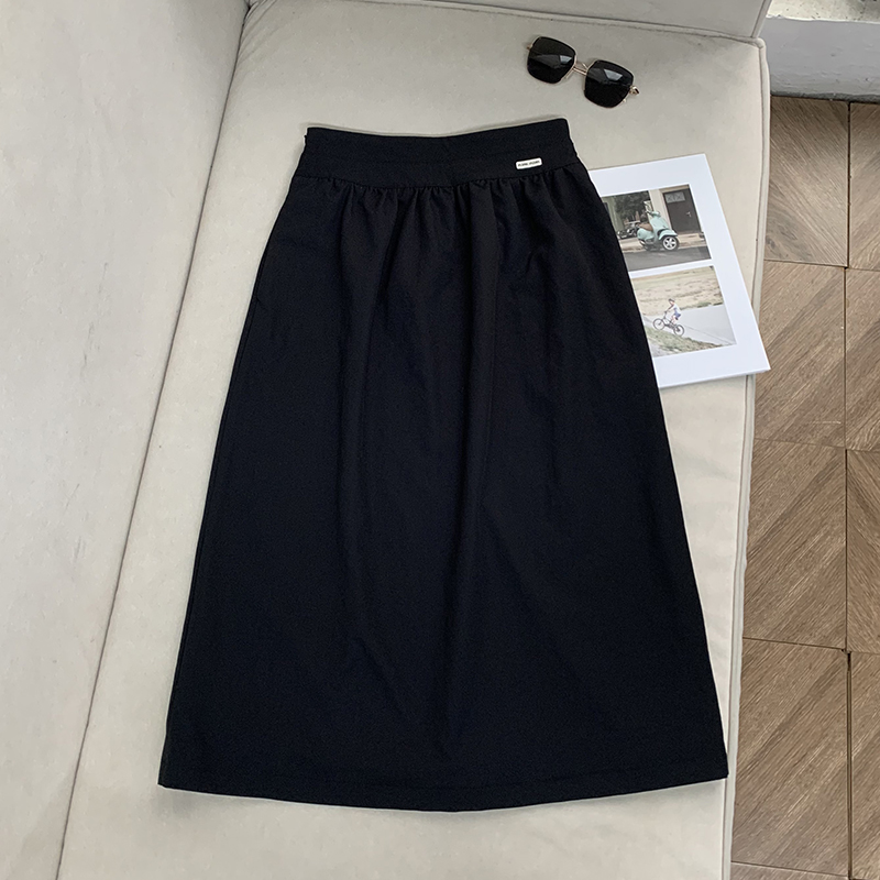 【南油溪溪】藏青色长款半身裙蓬蓬裙秋冬高腰显瘦A字半裙802055