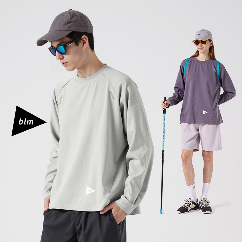 ▶blm城市机能纯色休闲圆领卫衣户外吸湿速干秋冬男女通勤长袖T恤