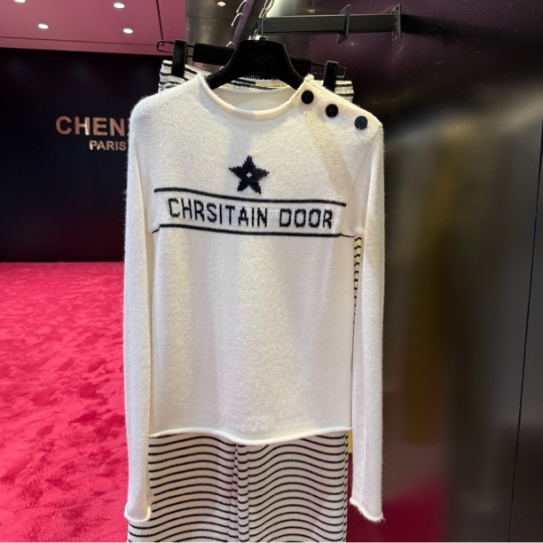 CHENXI  秋冬经典幸运星字母羊绒可露肩两穿百搭高级毛衣8998