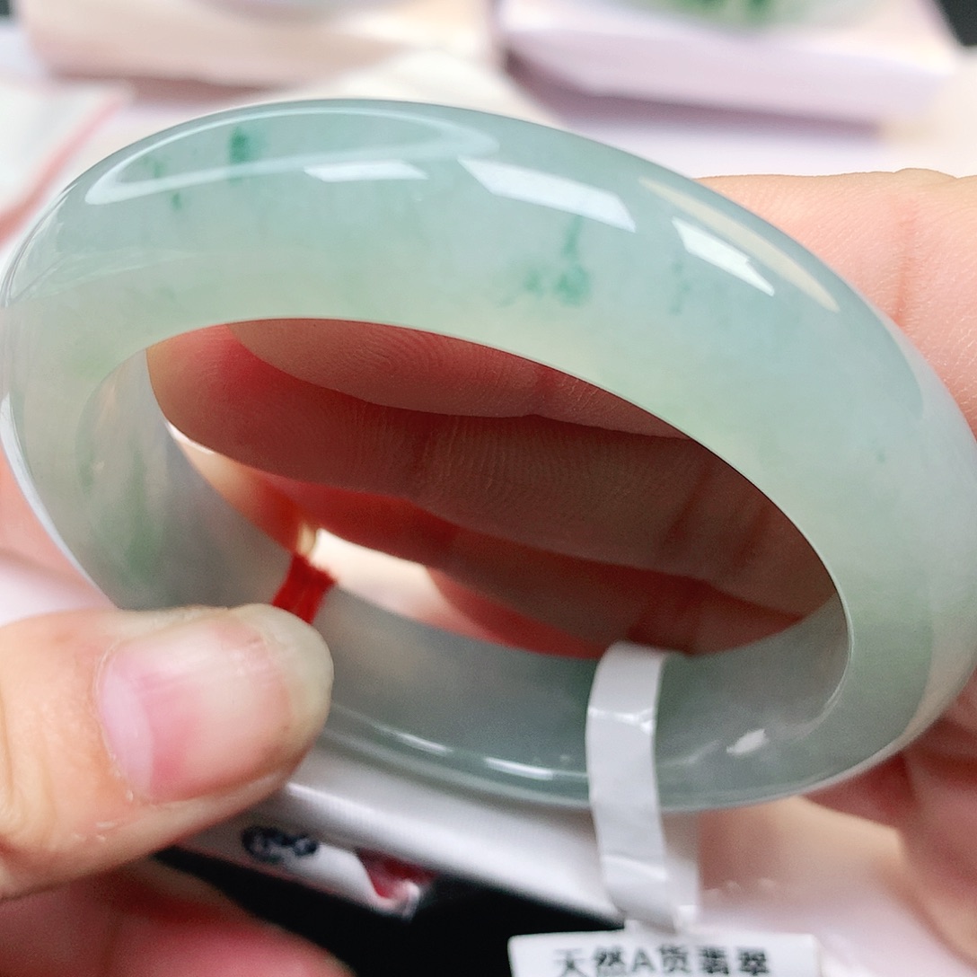 未镶嵌手镯翡翠纯天然A货翡翠冰飘花起胶感144号