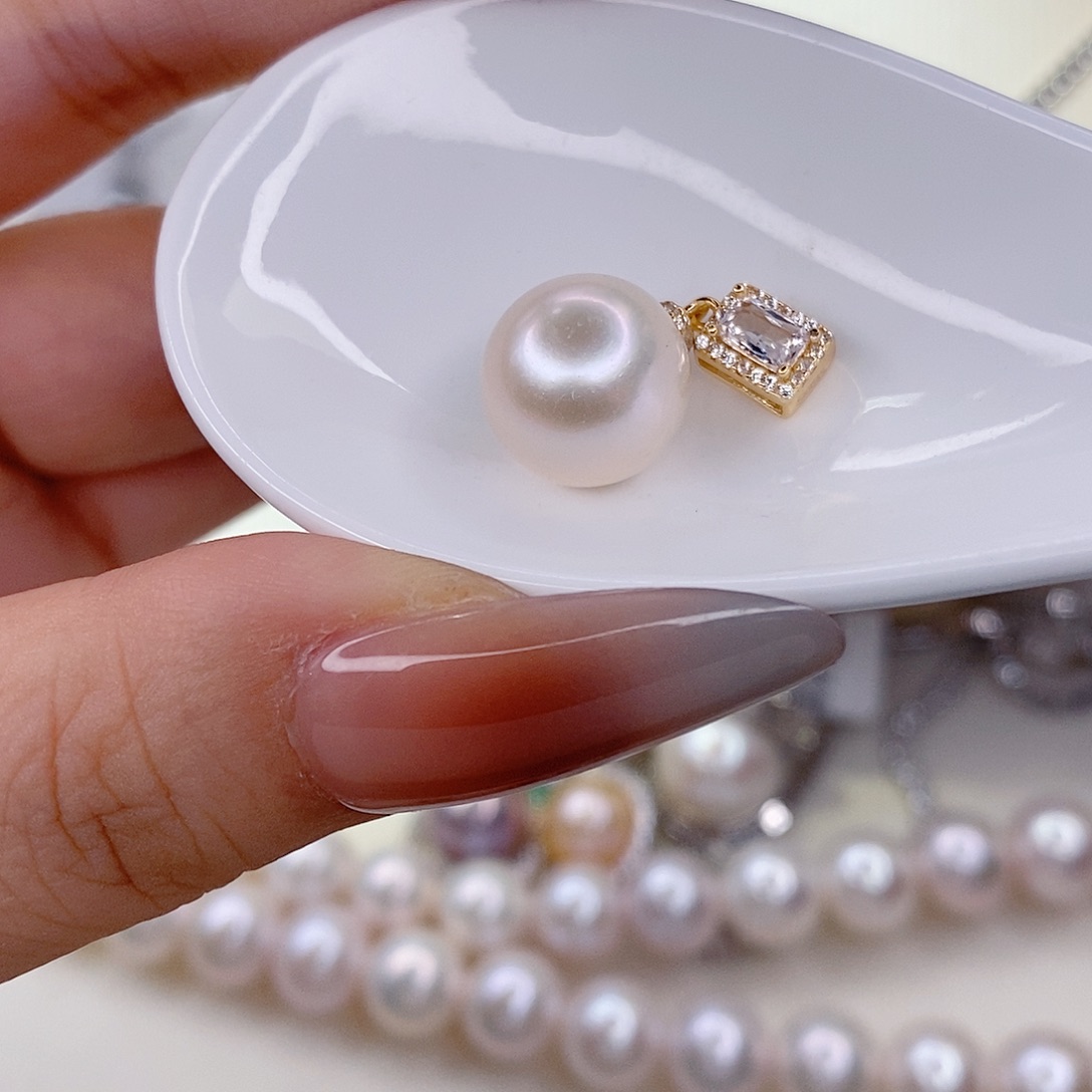 吊坠(赠链)淡水珍珠银S925镶嵌