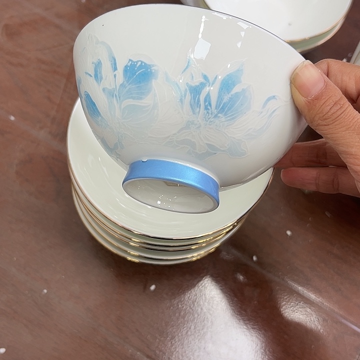 搪瓷瑕疵米饭碗6个