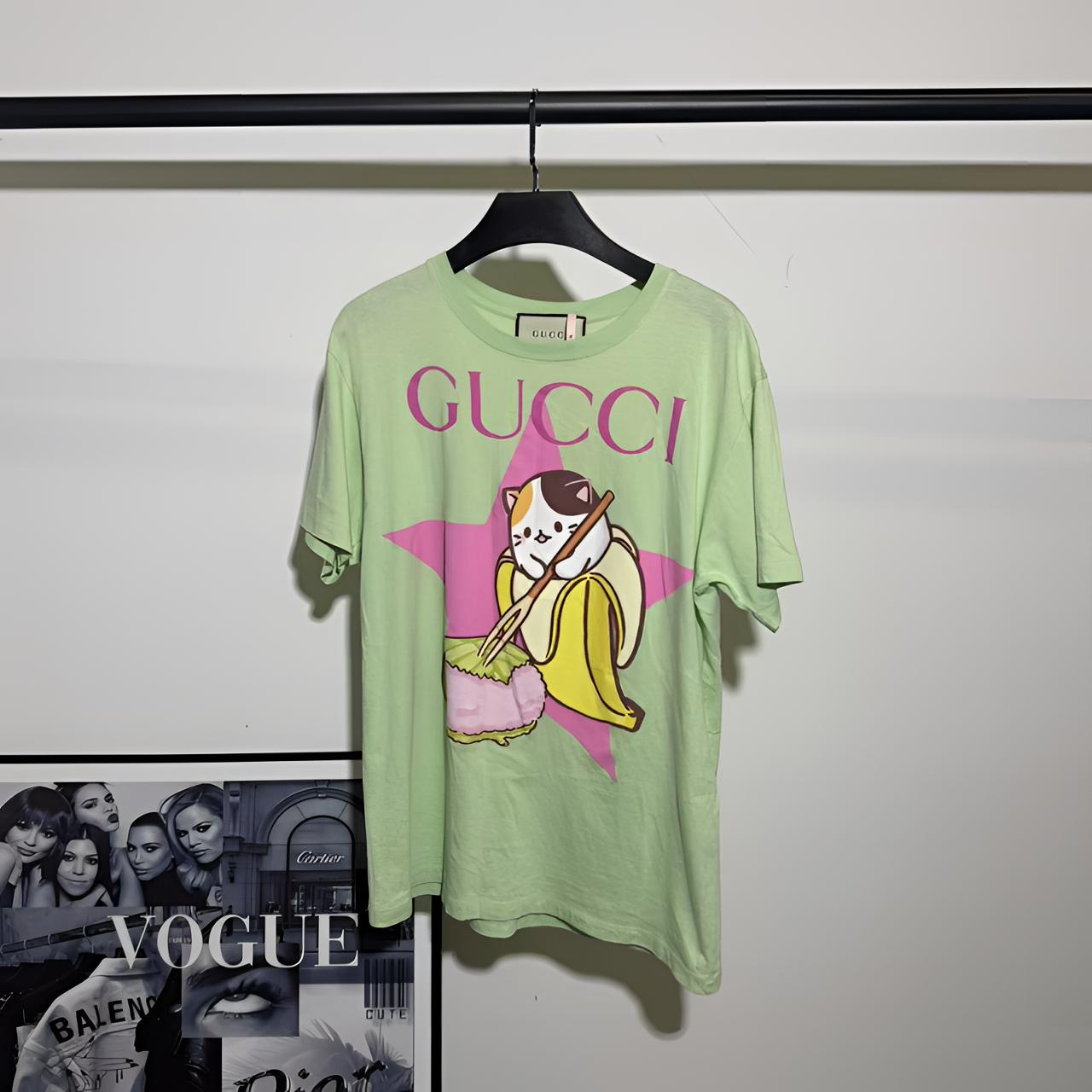 99新 GUCCI/古驰 香蕉猫咪短袖/xxs码