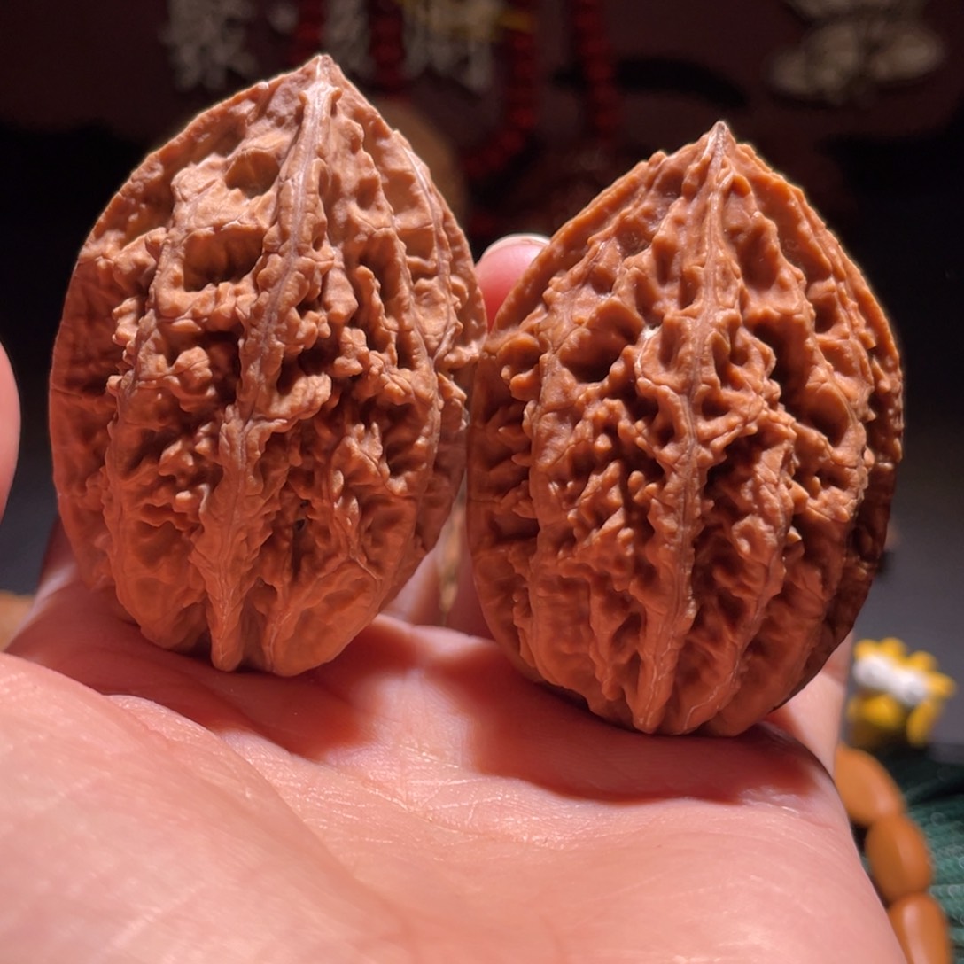 文玩核桃把件蚂蚁纹1反油