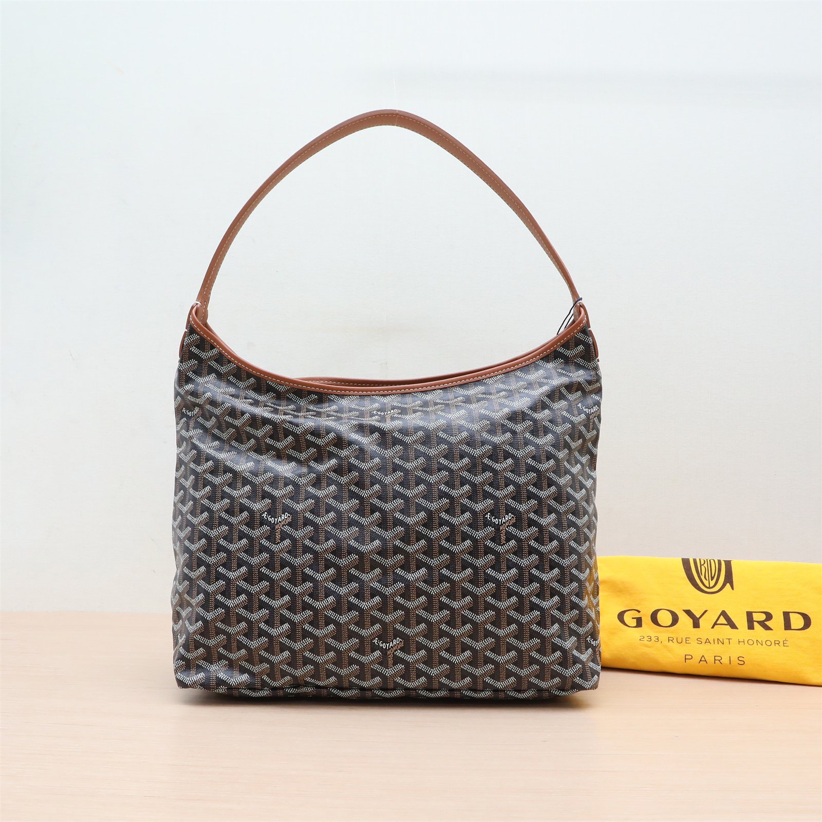 99新 Goyard 小花柳 子母腋下包 棕色 PVC 银扣
