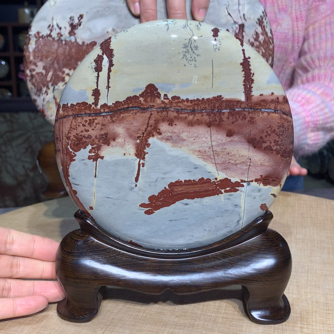 紫砂花盆广西国画石，观赏收藏