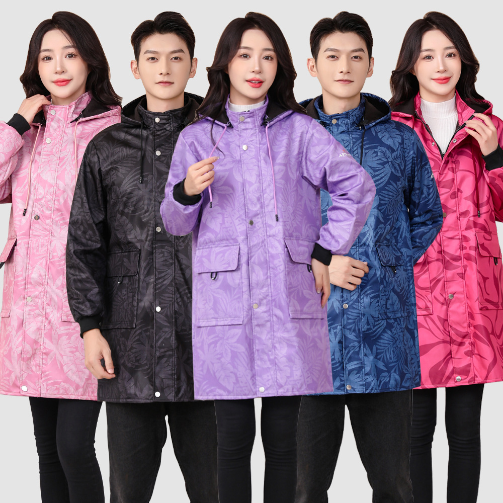 加绒加厚罩衣大人男女防水防污围裙成人冬季长袖工作服防护衣大褂