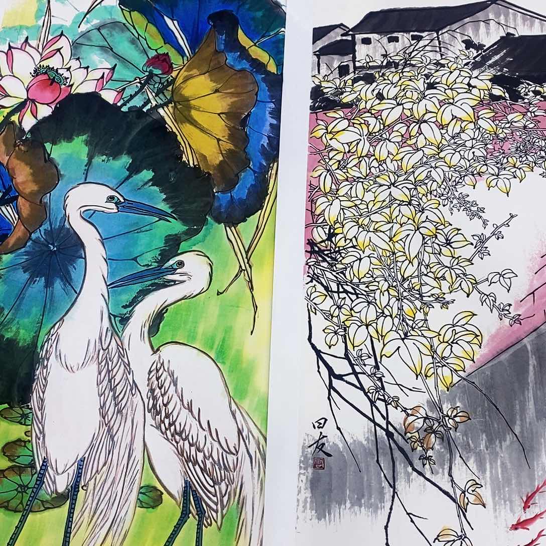 国画红花了好一两把我