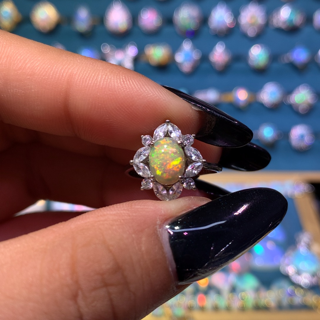 欧泊银S925镶嵌戒指款