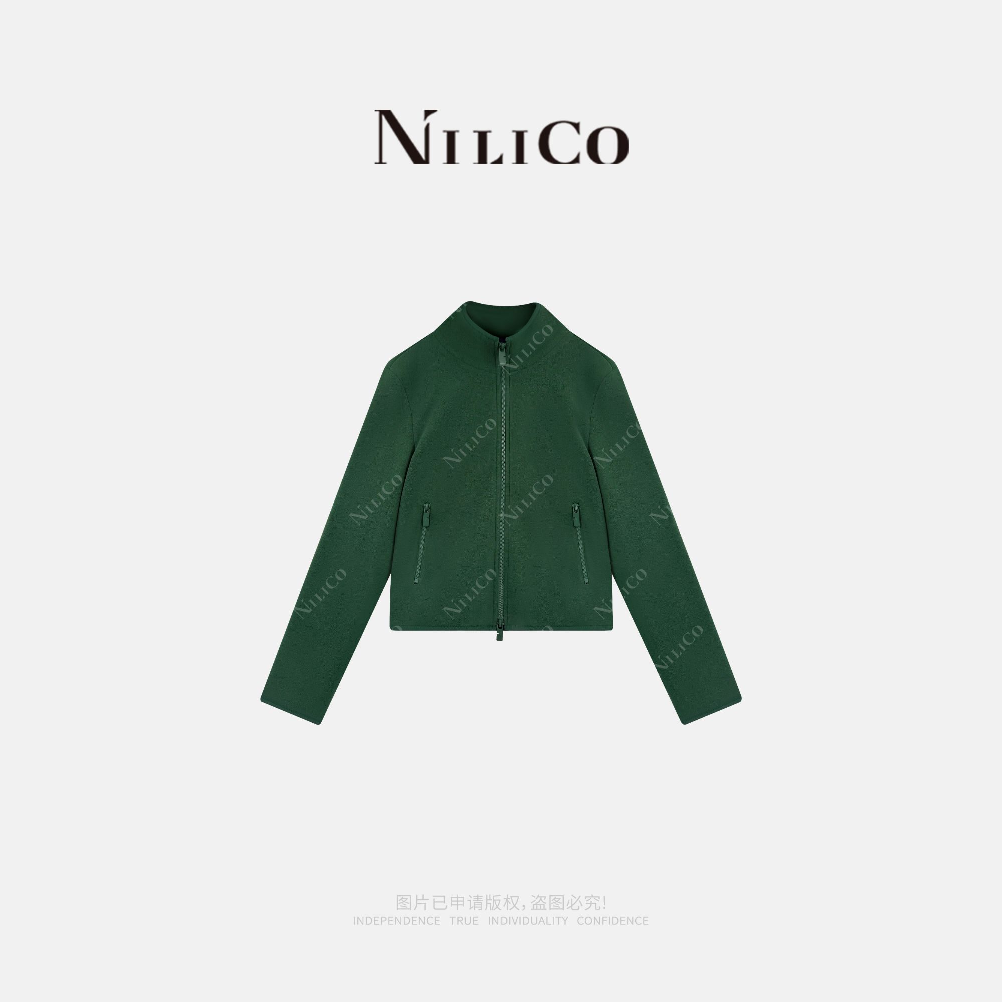 NILICO【冬日暖阳】短款立领摇粒绒修身夹克外套