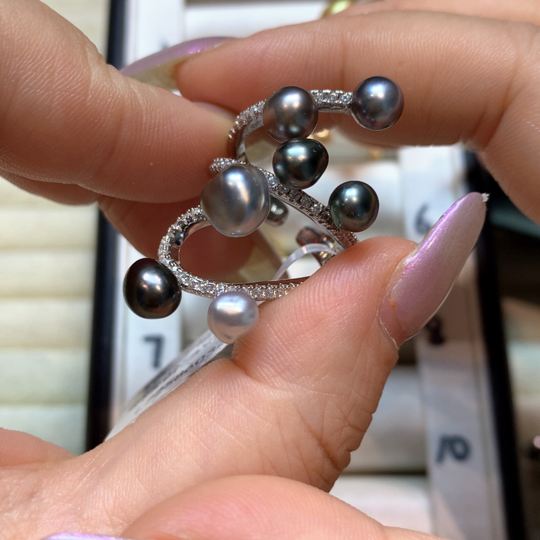 海水珍珠银S925镶嵌戒指