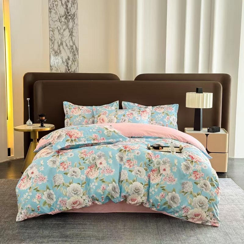 【琴百万补贴】高端A类母铂金棉四件套 大版花卉数码四件套