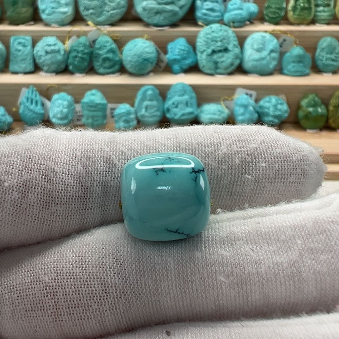 未镶嵌绿松石老型珠13.5x13.4mm