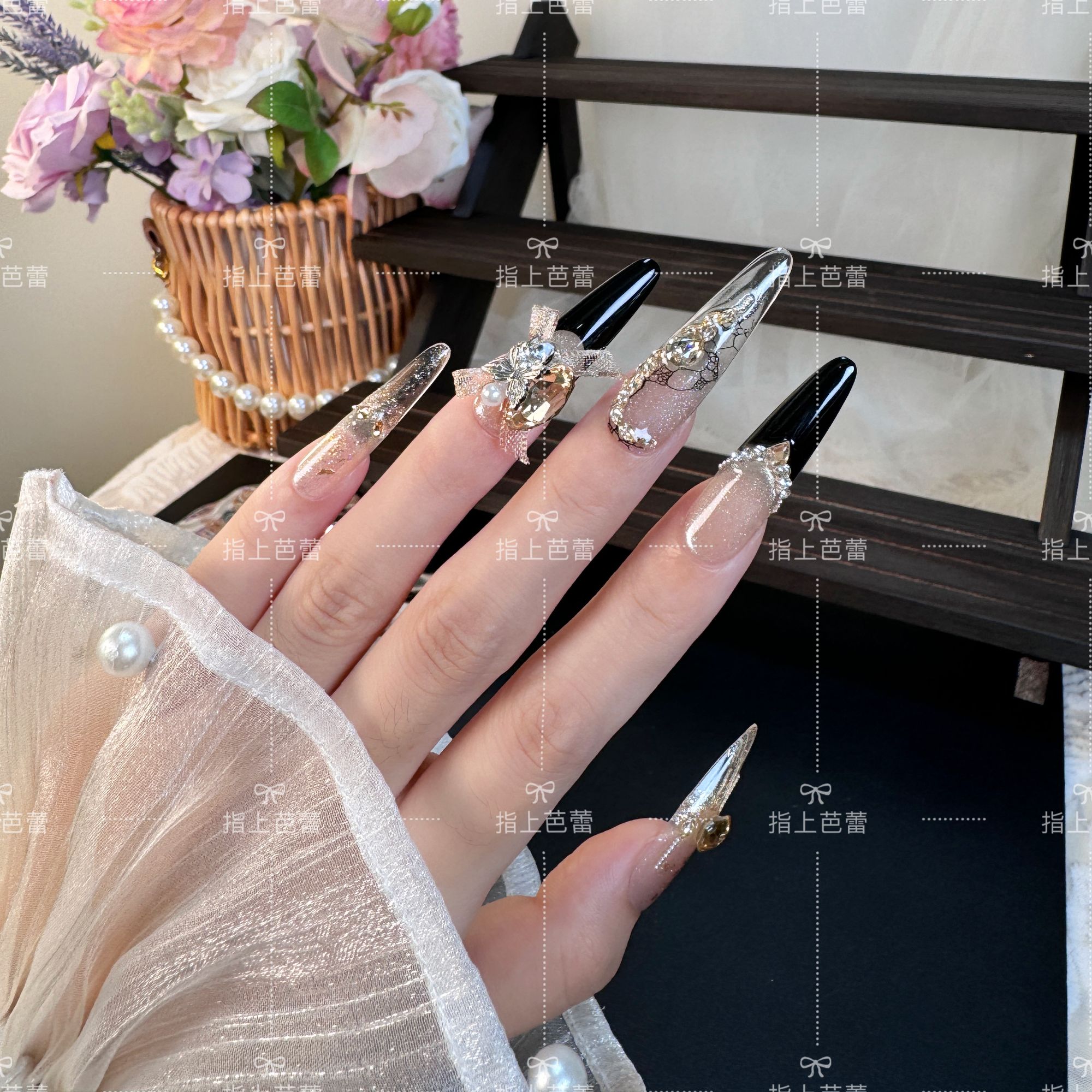 194【权杖王后】指上芭蕾纯手工穿戴甲送工具包+收纳盒 No退No换