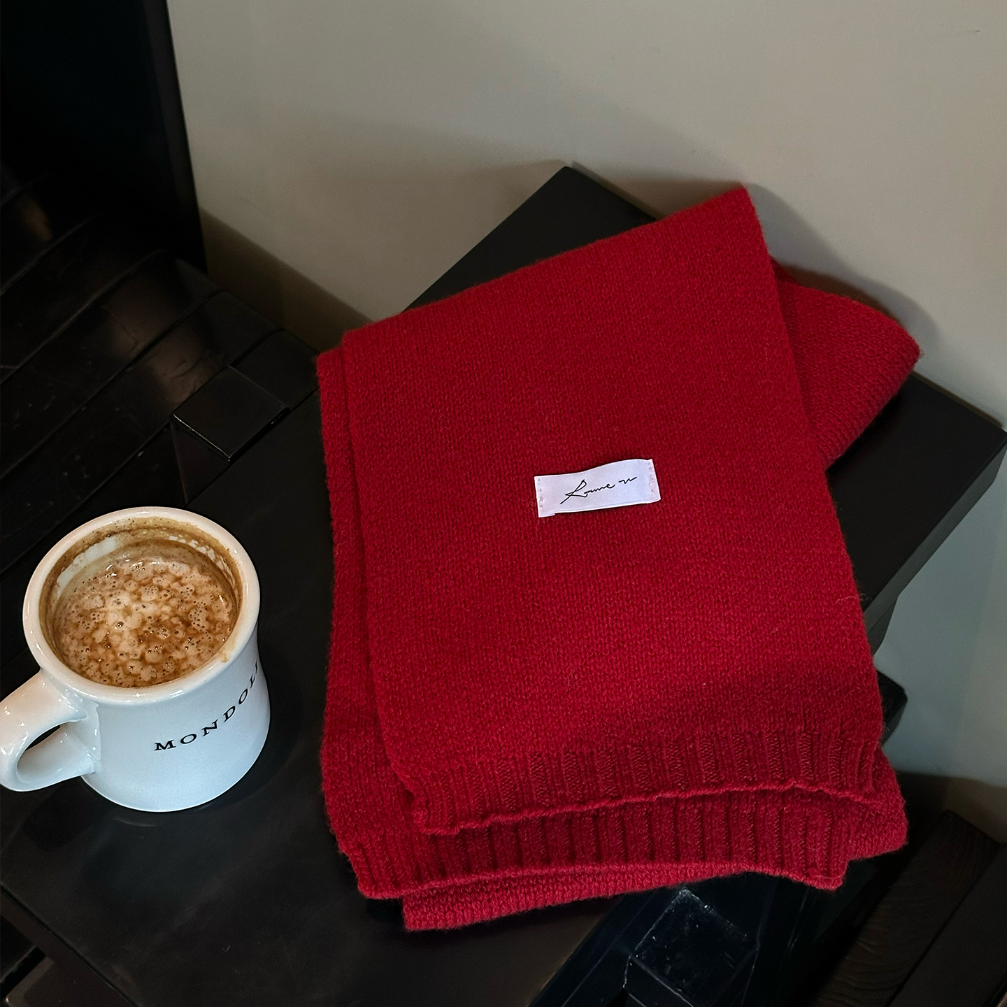 【丹枫映雪】RARE ZZ招财红轻奢100绵羊毛保暖通勤纯色围巾