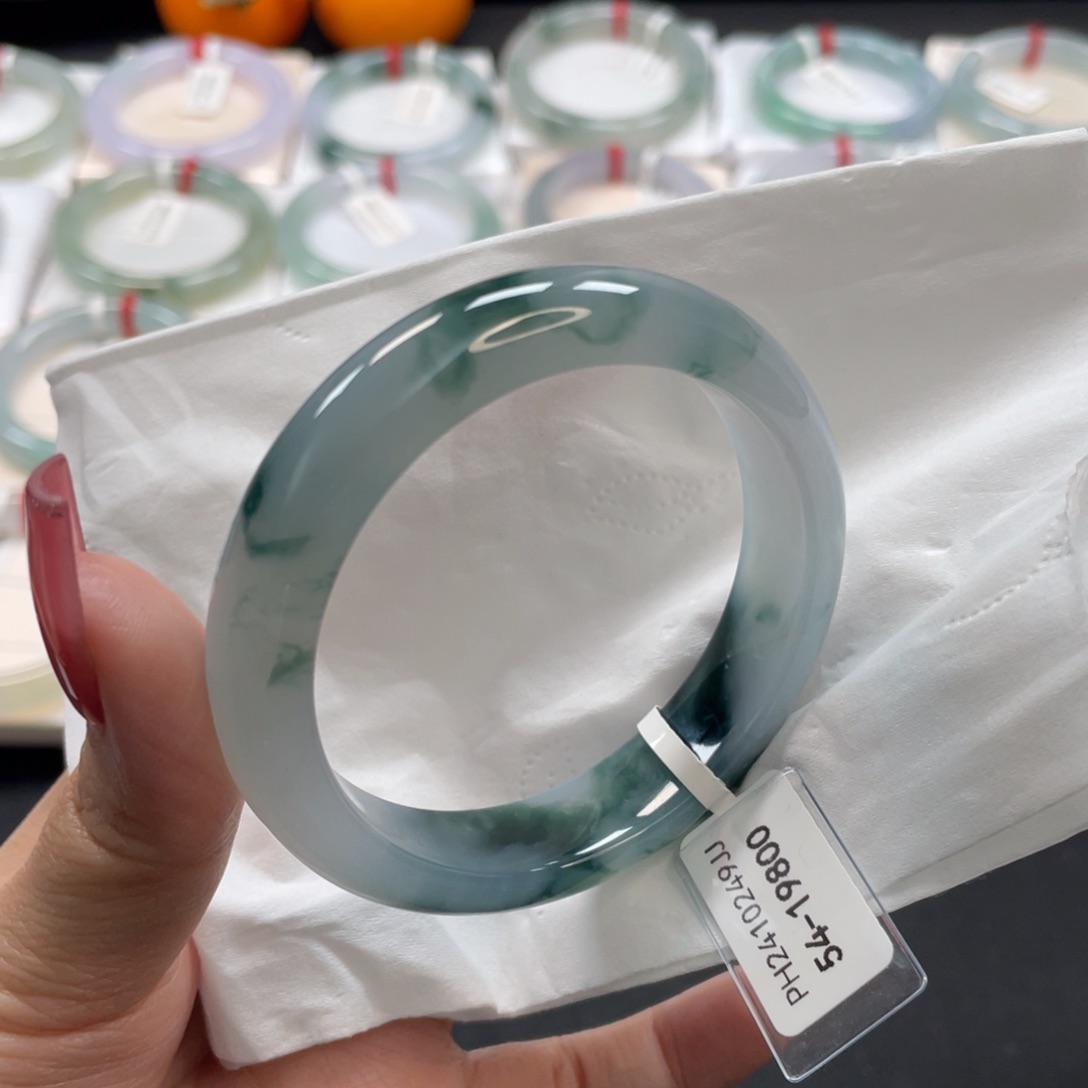 【闪购商品】翡翠手镯未镶嵌高品质细糯化飘兰化54圈口15号