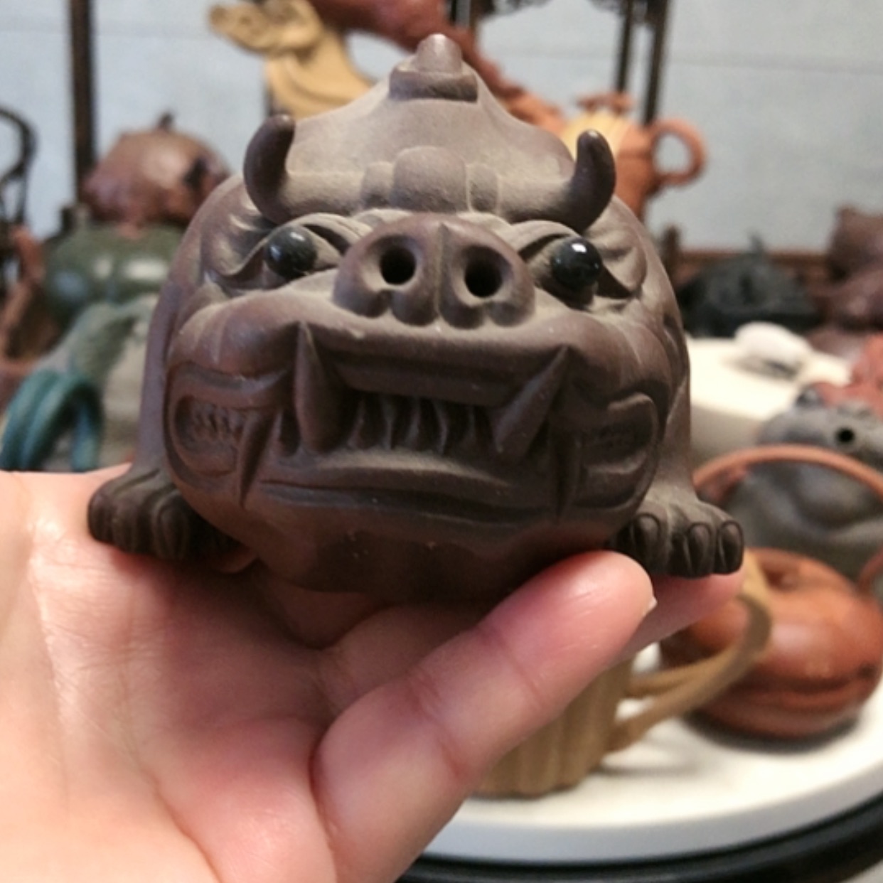 【闪购商品】紫砂茶宠微瑕独角兽10几年前的老货