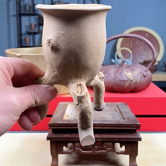 紫砂茶杯紫砂全手供春花器