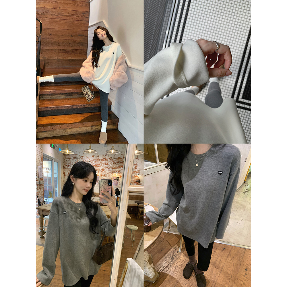 张贝贝 绒感慕斯t 绵羊毛 廓形松弛感磨毛刺绣t