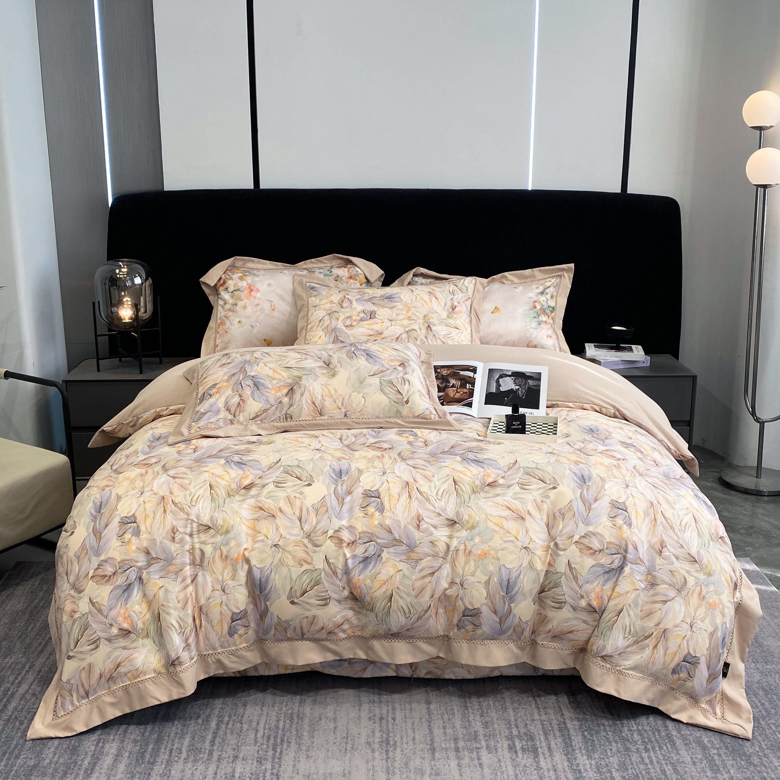 【董事长专属】高端超柔顺滑超细旦镂空亲肤四件套-叶子绮梦