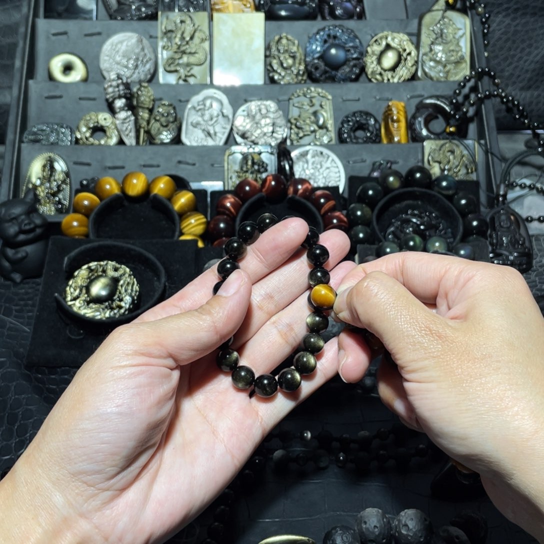 黑曜岩手链未镶嵌大*