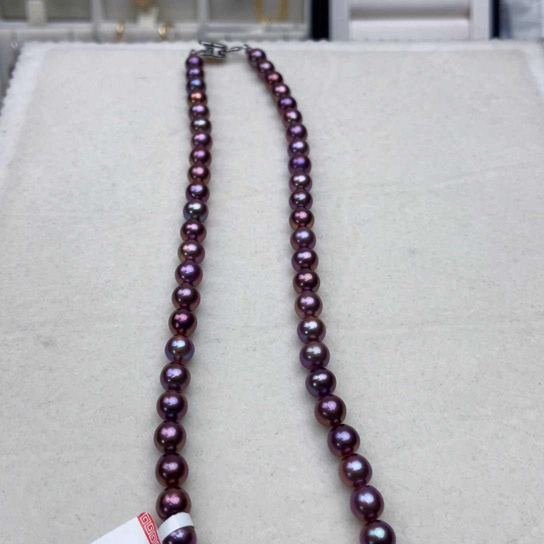 银S925镶嵌淡水珍珠颈饰