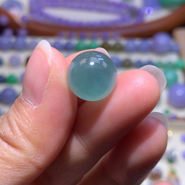 翡翠散珠冰胶晴蓝单珠