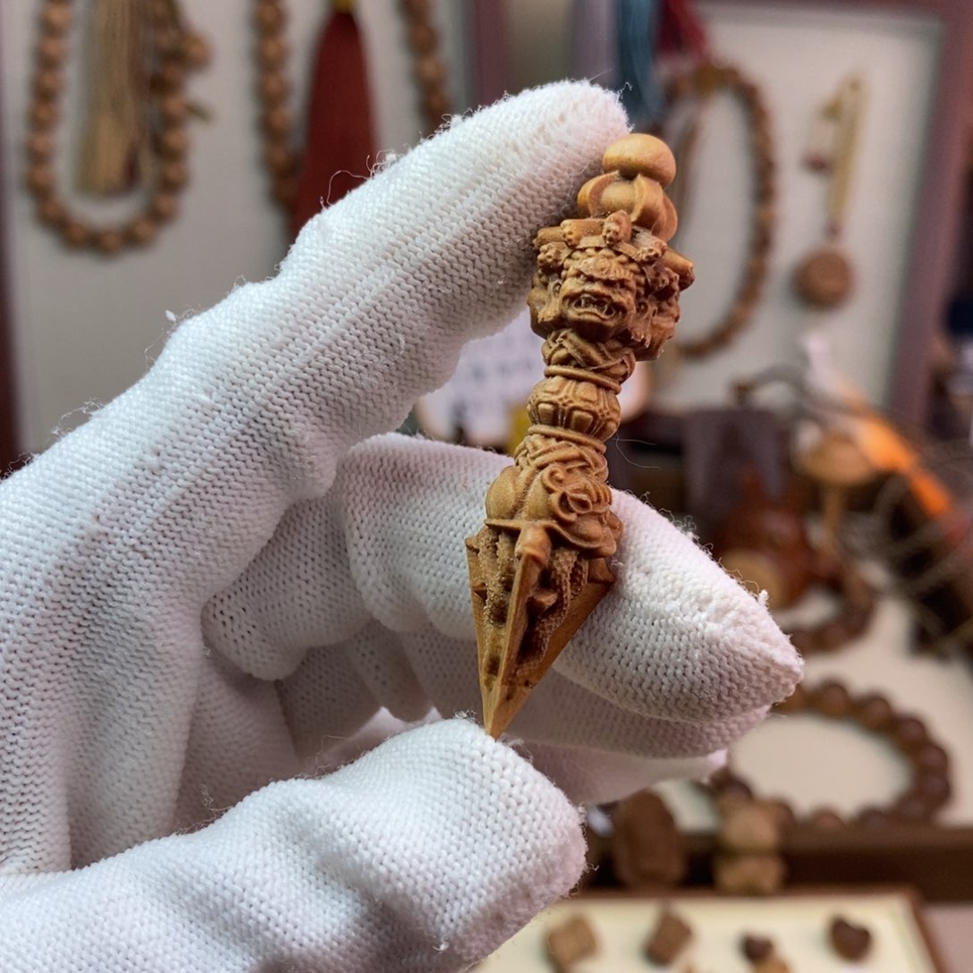 檀香木手串/手链印度迈索尔老山檀瑕疵金刚杵5.6