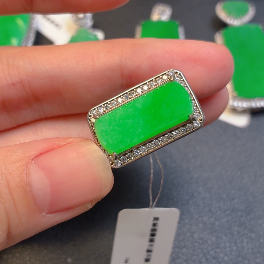 翡翠银S925镶嵌吊坠(不含链)戒指