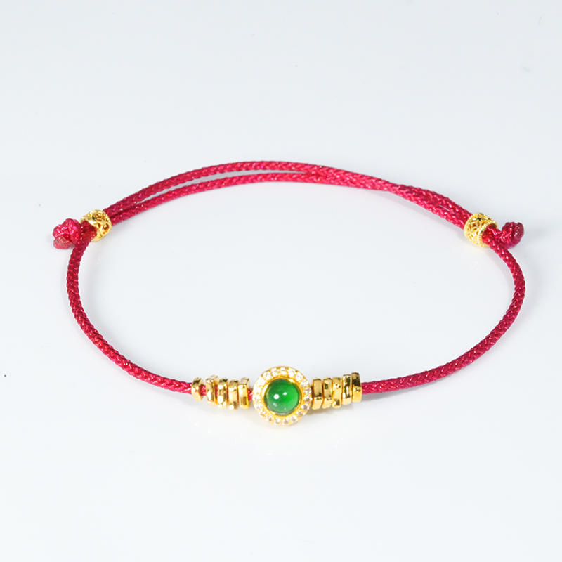 【小胖翡翠】天然A货翡翠蛋面手链手绳可调节时尚设计款多样性发-1