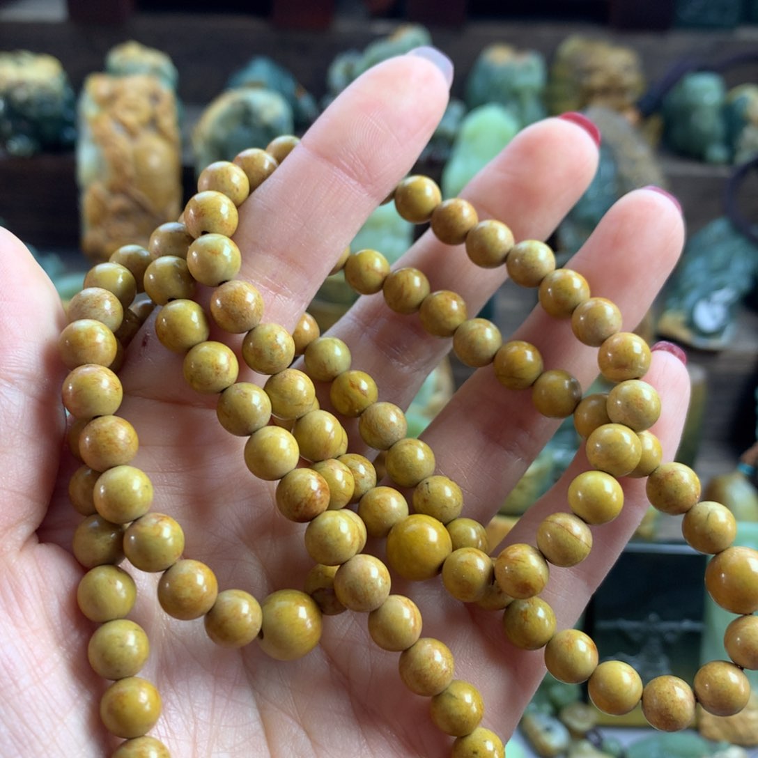 透闪石质玉手串未镶嵌用****5